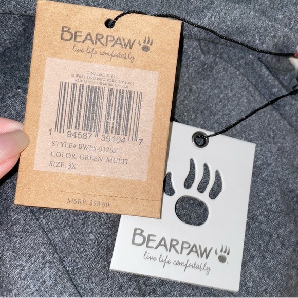 BearPaw 2-Piece Fa La La Pajama Set with Green Fleece Pants Size 3X - Picture 3 of 9